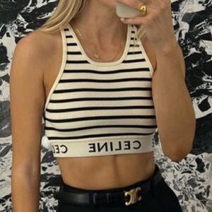 Celine striped cropped tank
